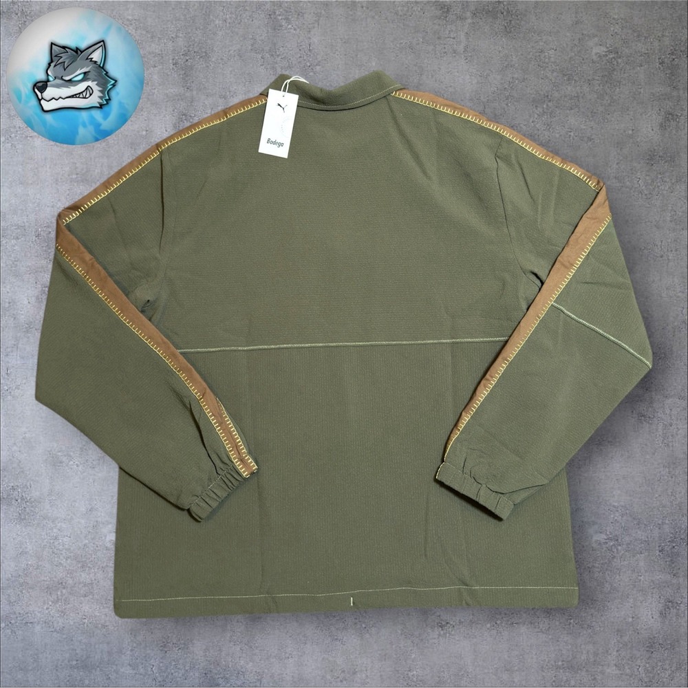Puma x Bodega T7 Coaches Jacket Dark Olive Green Quickstrike Size L 633483 70 - Picture 2 of 14